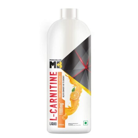 MuscleBlaze Liquid L-Carnitine 1100mg 450 ml • Tangy Orange
