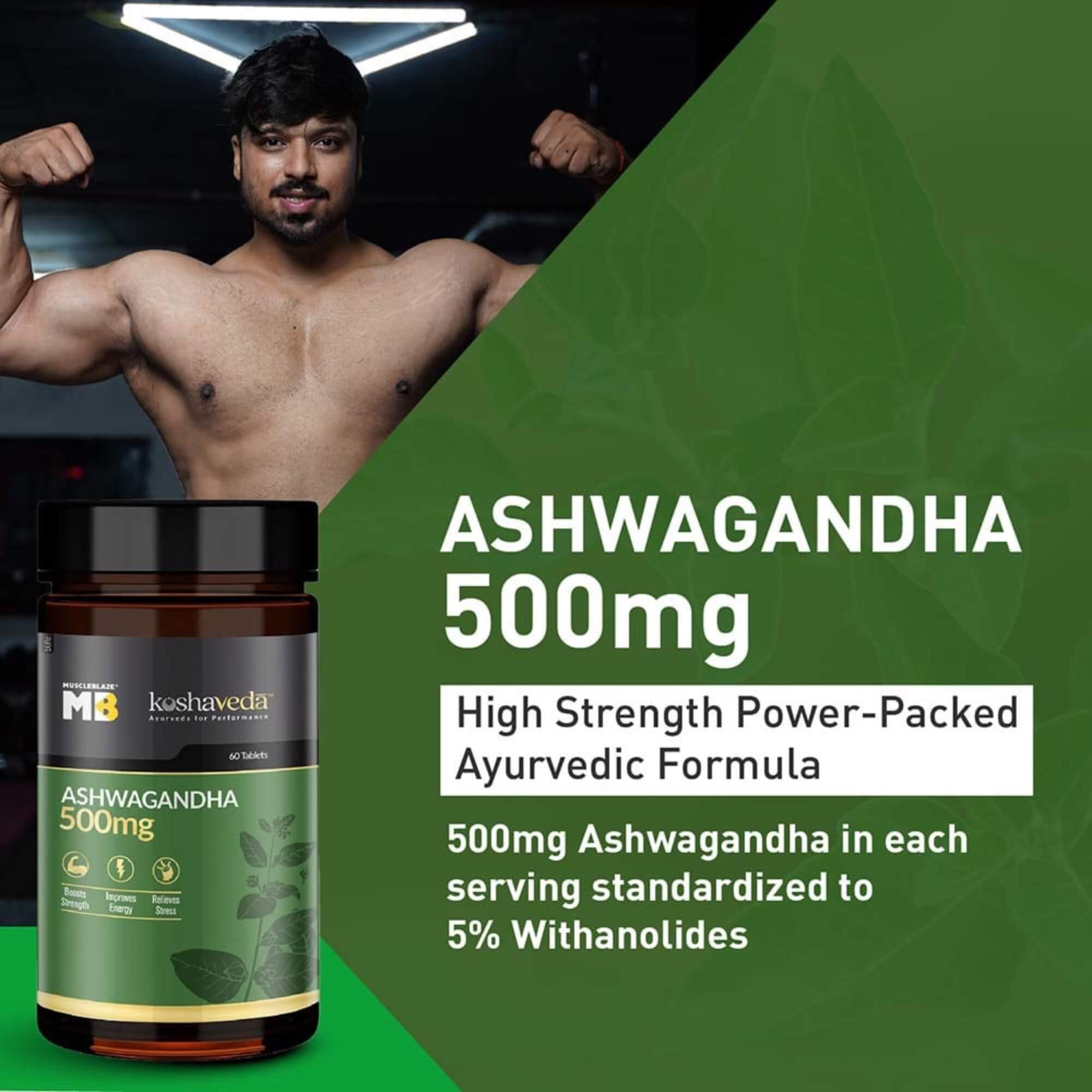 MUSCLEBLAZE Koshaveda Ashwagandha 500mg (60 Tablets) - Image 5
